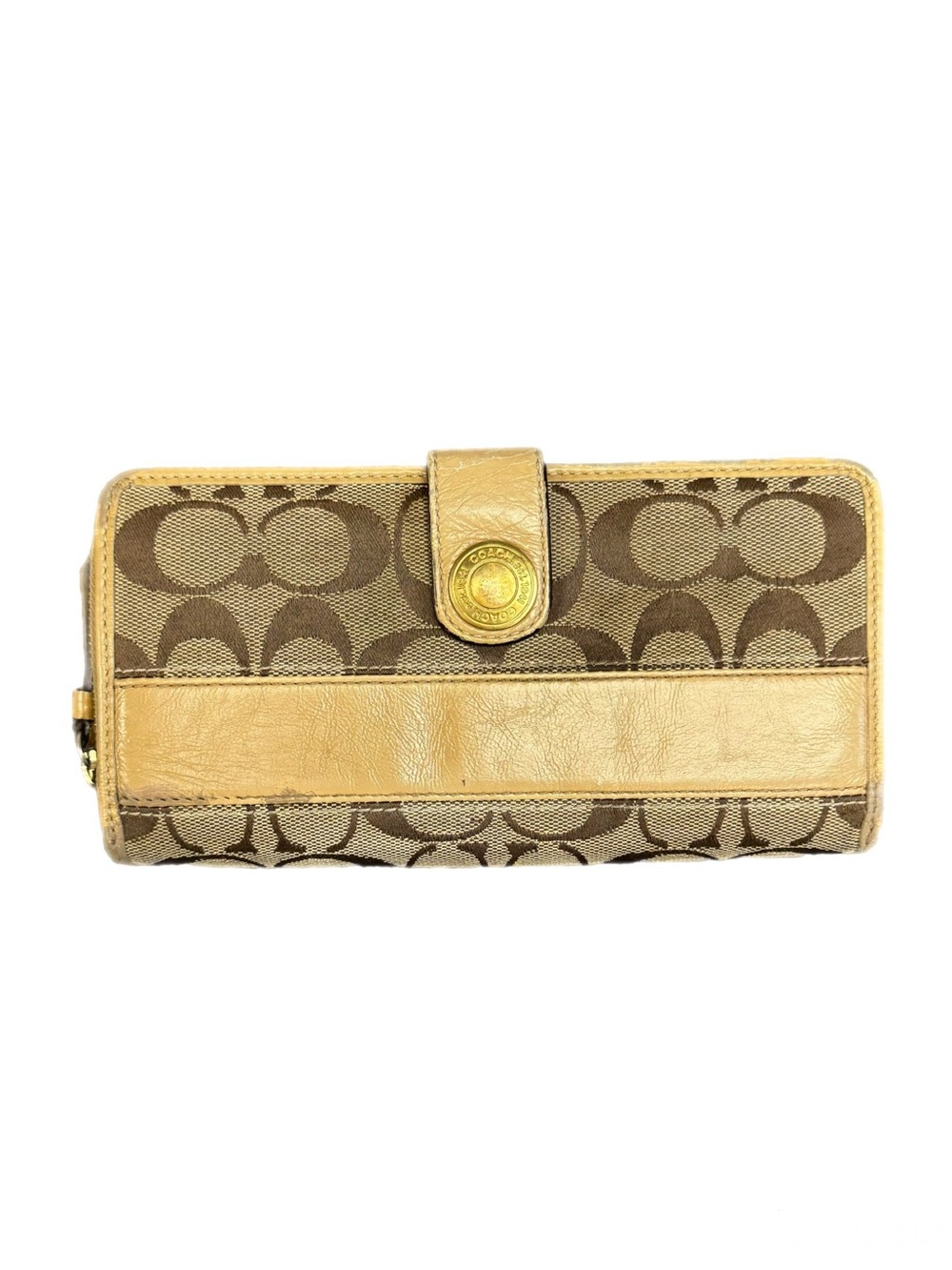 Coach Signature Tan Khaki Wallet Vintage